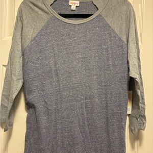 LuLaRoe Heathered Gray and Blue Randy NWT Size L